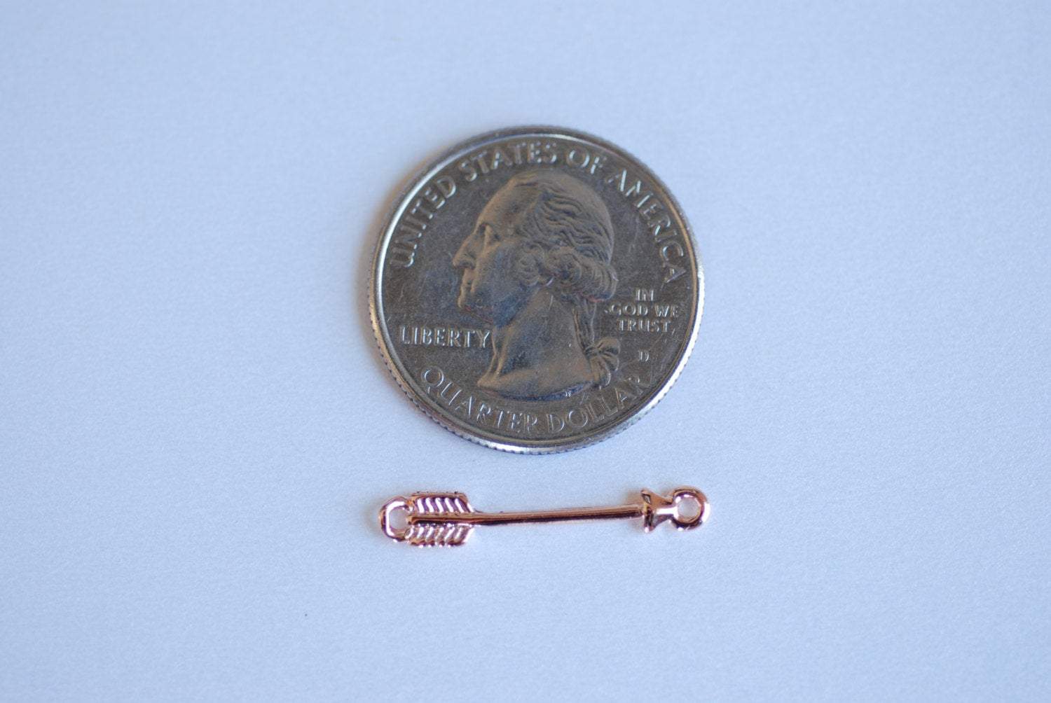 Vermeil Rose Gold Skinny Arrow, Gold Arrow Connector, 18kt gold plated over Sterling Silver, Arrow Connector Link Spacer, Gold Arrowhead - HarperCrown