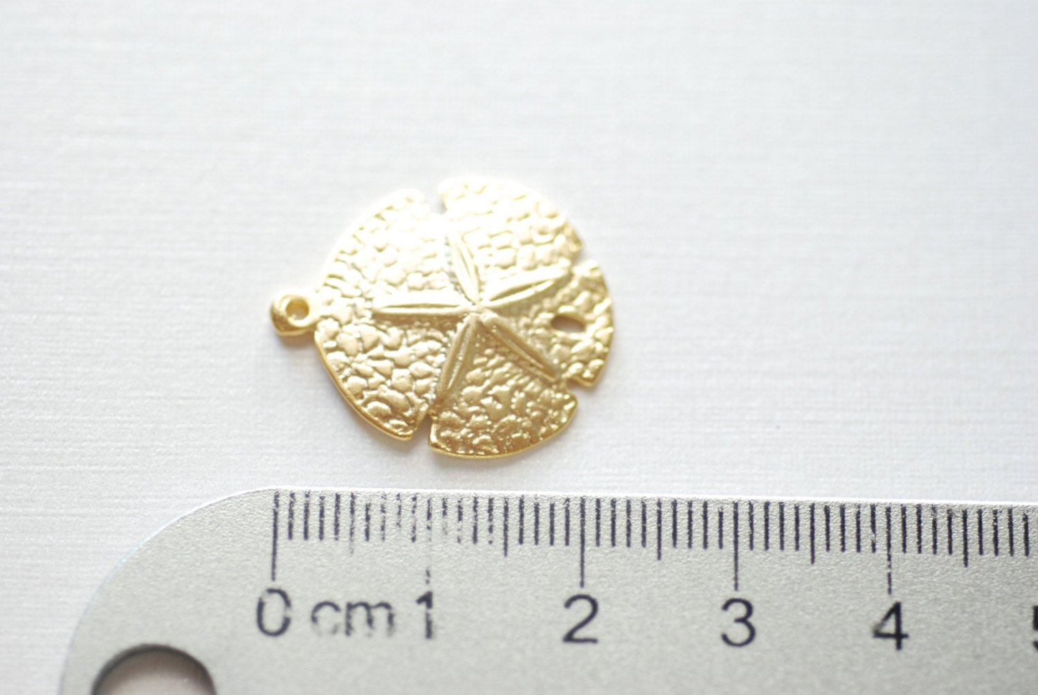 Vermeil Sand Dollar Charms -18k gold over sterling silver, Matte Sand Dollar, Nautical Beach themed Charms Wholesale, 134 - HarperCrown
