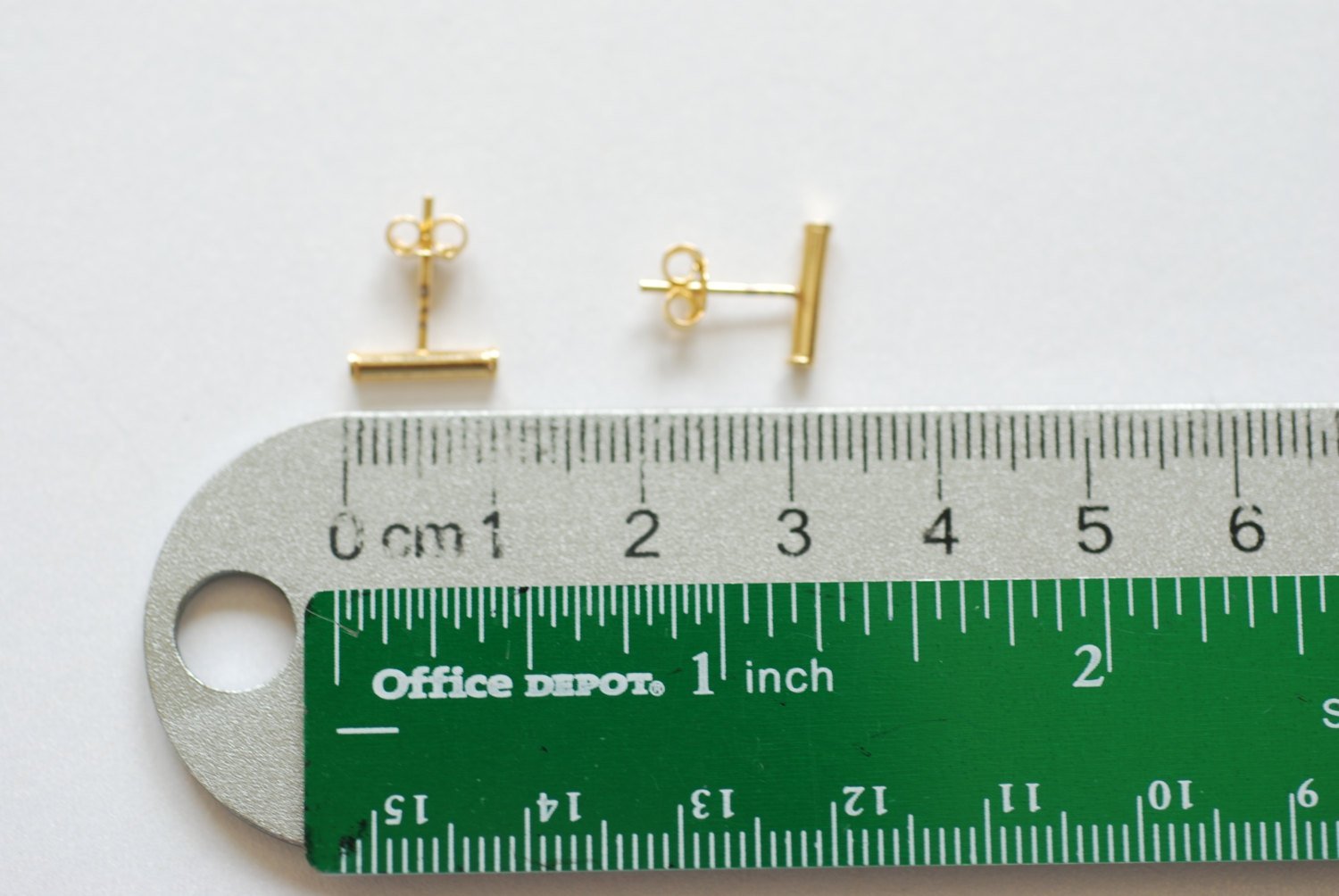 Vermeil Shiny Gold Bar Earrings, Gold Bar Stud Earrings, Line Earrings, Minimal Post Earrings, Ear Climbers, Stick earrings - HarperCrown