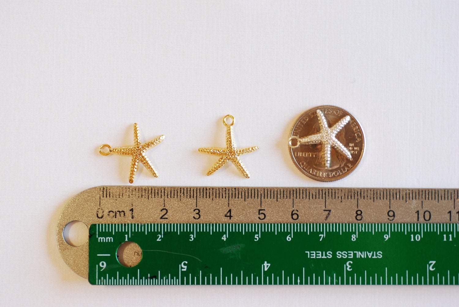 Vermeil Starfish Charm Pendant- 18k gold plated over Sterling Silver Fish Charm, Gold Starfish, Silver Starfish Charm, Gold Star Charm, 231 - HarperCrown