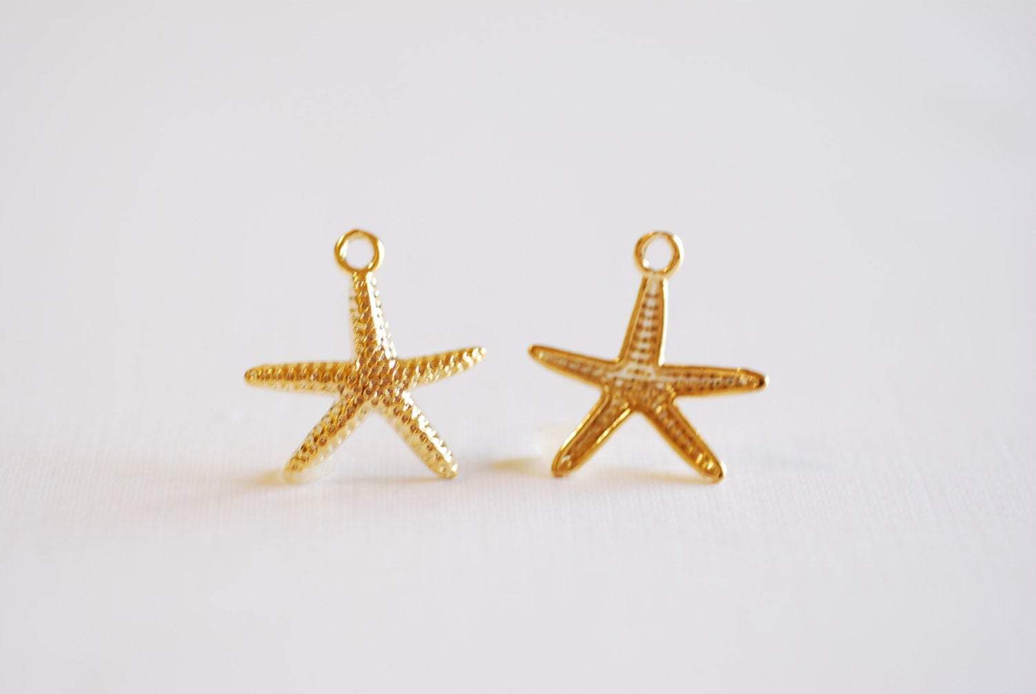 Vermeil Starfish Charm Pendant- 18k gold plated over Sterling Silver Fish Charm, Gold Starfish, Silver Starfish Charm, Gold Star Charm, 231 - HarperCrown
