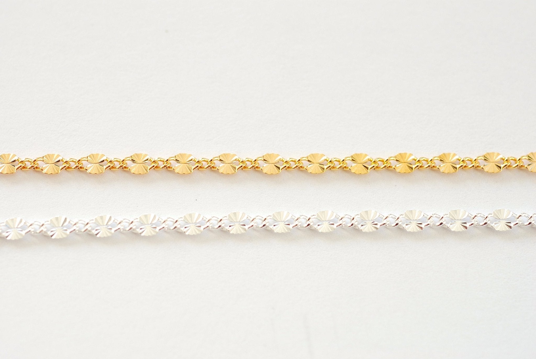 Wholesale 2.5mm Starburst chain l Permanent Jewelry Sparkle Diamond Cut Chain in Gold Filled or Sterling Silver - HarperCrown