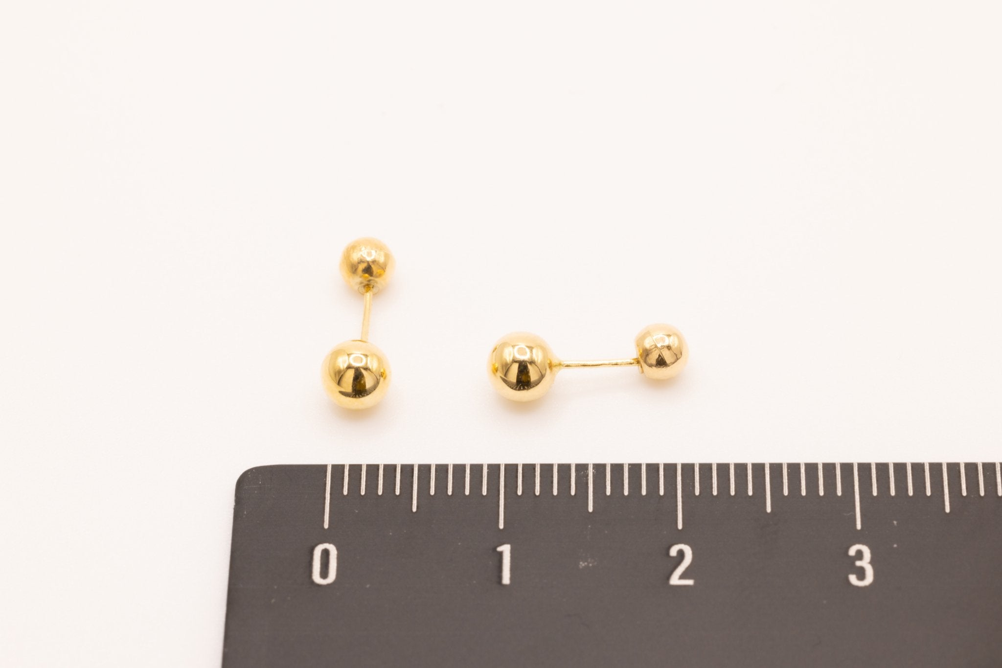 Wholesale Ball Stud Earrings 14K Yellow Gold 4mm - HarperCrown