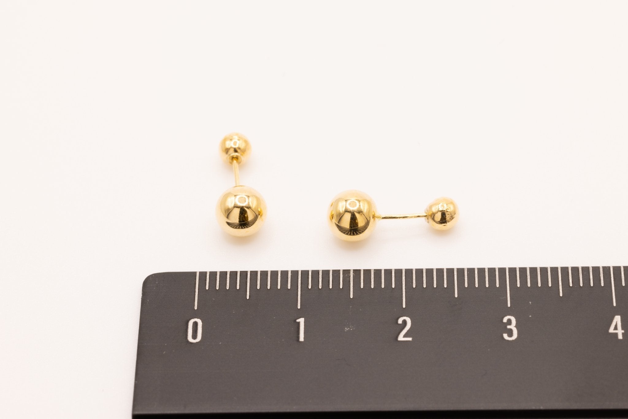 Wholesale Ball Stud Earrings 14K Yellow Gold 5mm - HarperCrown