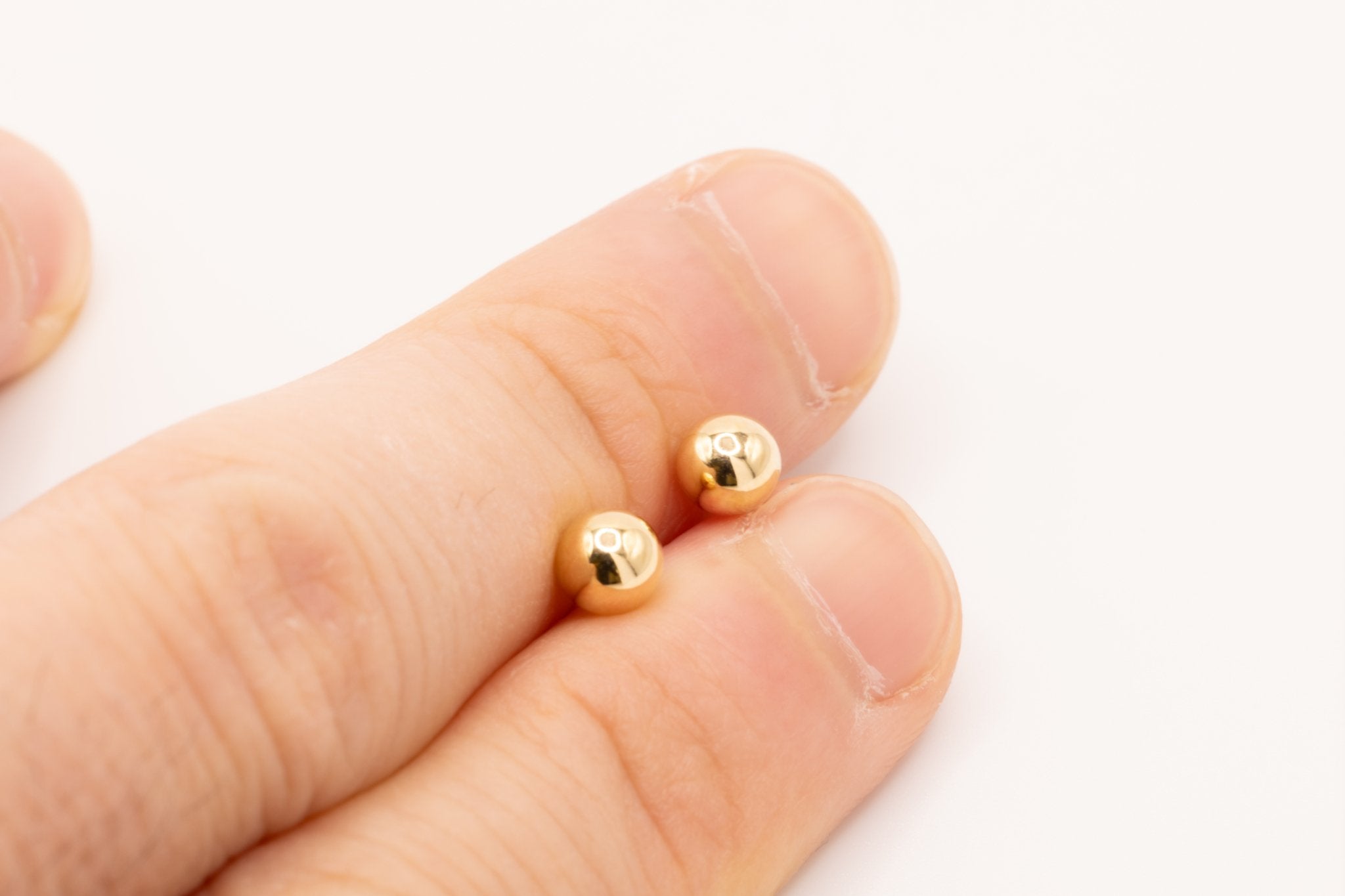 Wholesale Ball Stud Earrings 14K Yellow Gold 5mm - HarperCrown