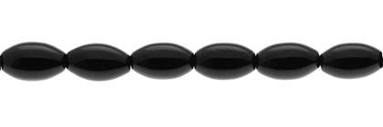 Wholesale Black Color Agate Bead Oval Shape Smooth Gemstones 6-12mm - HarperCrown