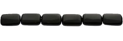 Wholesale Black Color Agate Bead Rectangle Shape Smooth Gemstones 12-18mm - HarperCrown