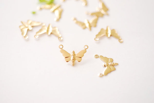 Wholesale Gold Filled Butterfly Charm | 14k GF Butterfly Connector Link Charm Pendant permanent jewelry Moth Insect Bulk Solder [GFCH2-41] - HarperCrown
