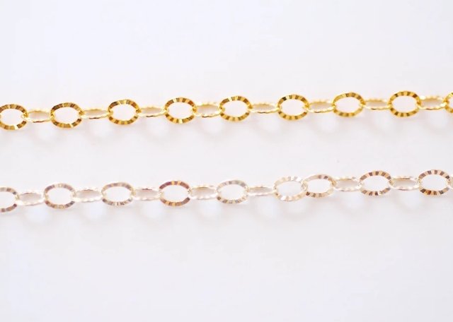 Wholesale Gold Filled Starburst Diamond Cut Chain l 3mm or 4mm Diamond Cut Sunburst Gold Filled Sterling Silver Chain Permanent Jewelry - HarperCrown