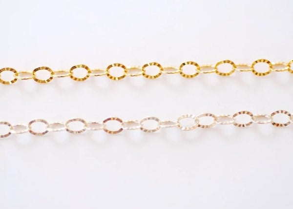 Wholesale Gold Filled Starburst Diamond Cut Chain l 3mm or 4mm Diamond Cut Sunburst Gold Filled Sterling Silver Chain Permanent Jewelry - HarperCrown