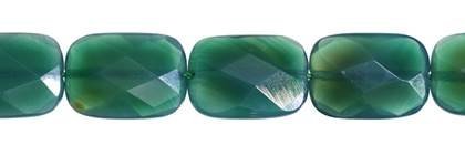 Wholesale Green Jade Color Agate Bead Rectangle Shape Faceted Gemstones 14-18mm - HarperCrown