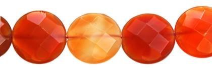 Wholesale Red Agate Natural Color Circular Coin Shape Faceted Gemstones 6-20mm - HarperCrown