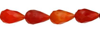 Wholesale Red Agate Natural Color Drop Shape Faceted Gemstones 12-20mm - HarperCrown