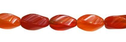 Wholesale Red Agate Natural Color Twist Shape Gemstones 8x18mm - HarperCrown
