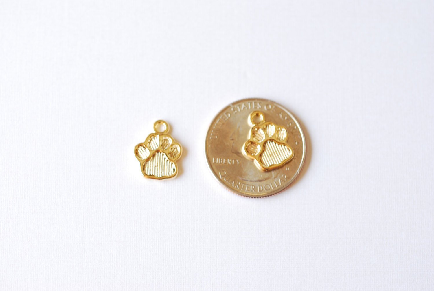 Wholesale Sterling Silver Gold Dog Paw Foot Print Charm 206 - HarperCrown