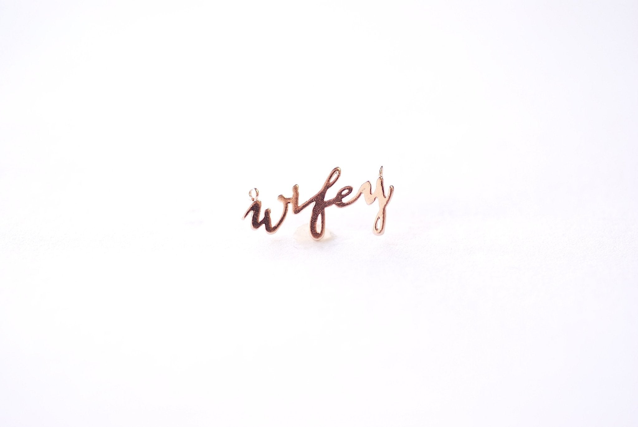 Wifey Charm Connector - Vermeil 18k gold plated 925 sterling silver, Wife Charm, Bride Marriage Wedding Engagement Honeymoon Charm, 488 - HarperCrown