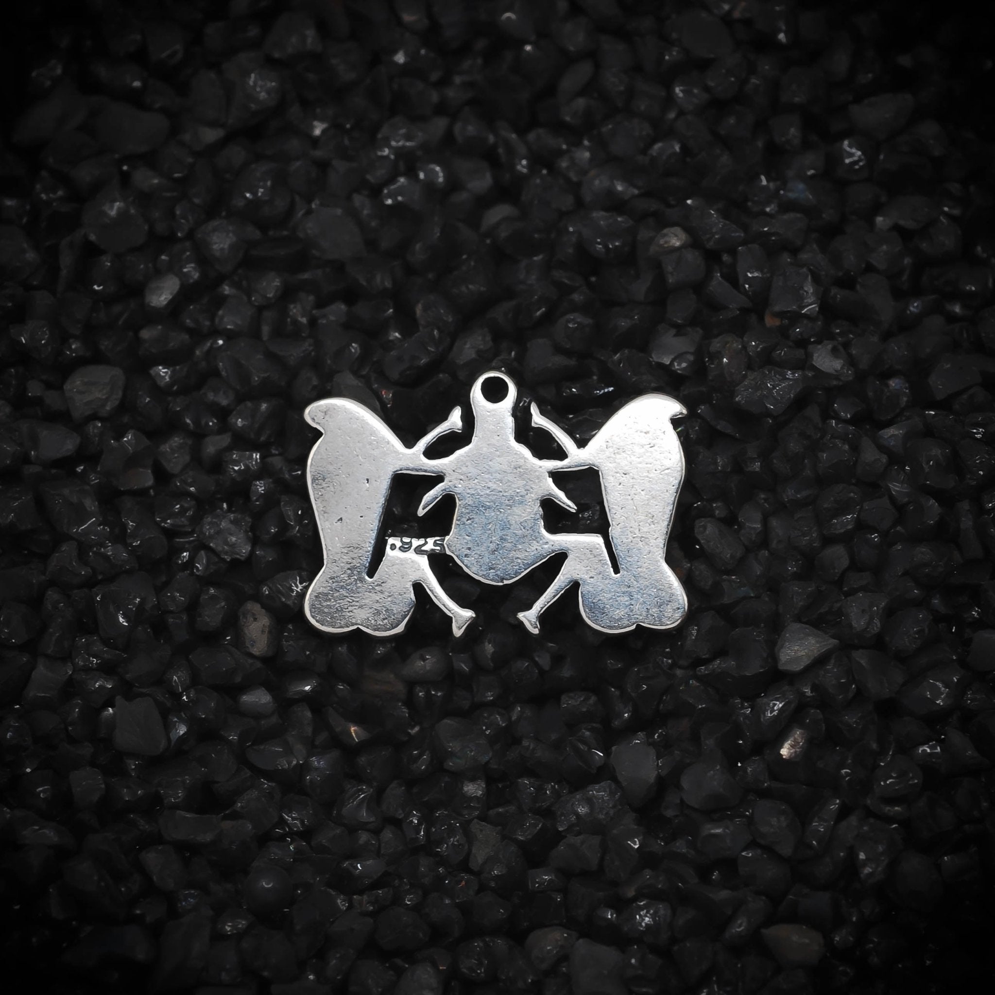 Winged Scarab Beetle with Cobra Snakes Ancient Egyptian Charm | 925 Sterling Silver, Oxidized or 18K Gold Plated | Jewelry Making Pendant - HarperCrown