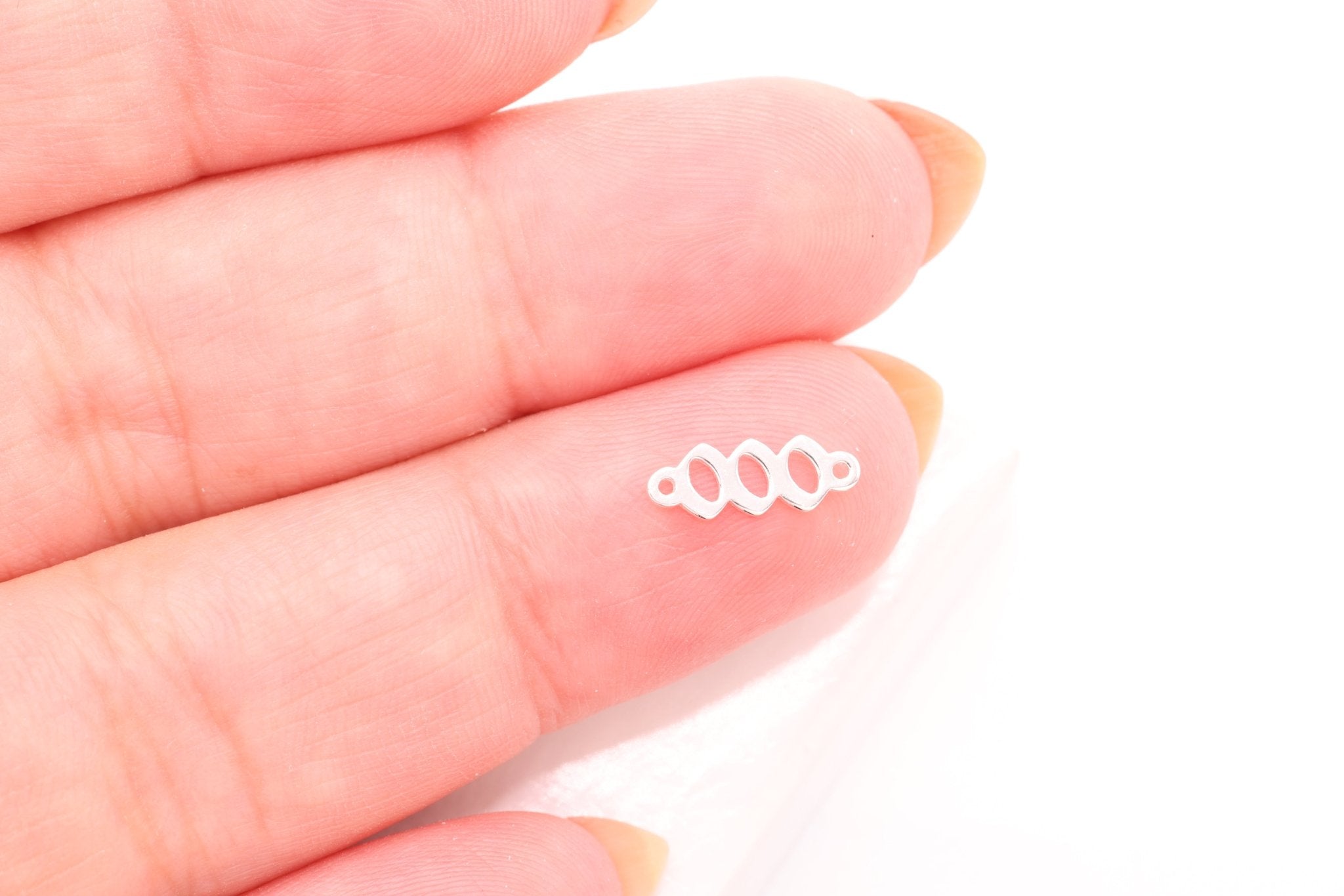 000 Angel Number Charm, 925 Sterling Silver, 9mm x 3mm, Bulk DIY Wholesale Jewelry Making Charm - HarperCrown