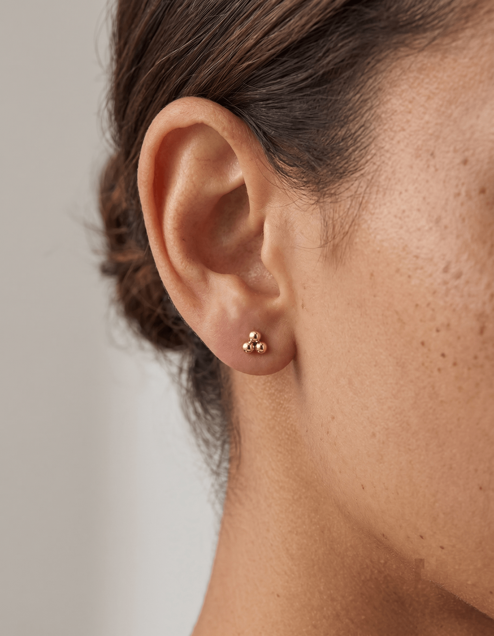 1 Pair 14k Gold Filled or 925 Sterling Silver 3 Ball Ear Stud Earrings Dainty Minimalist Cluster Cartilage Tragus Ear Stud Delicate Earring - HarperCrown