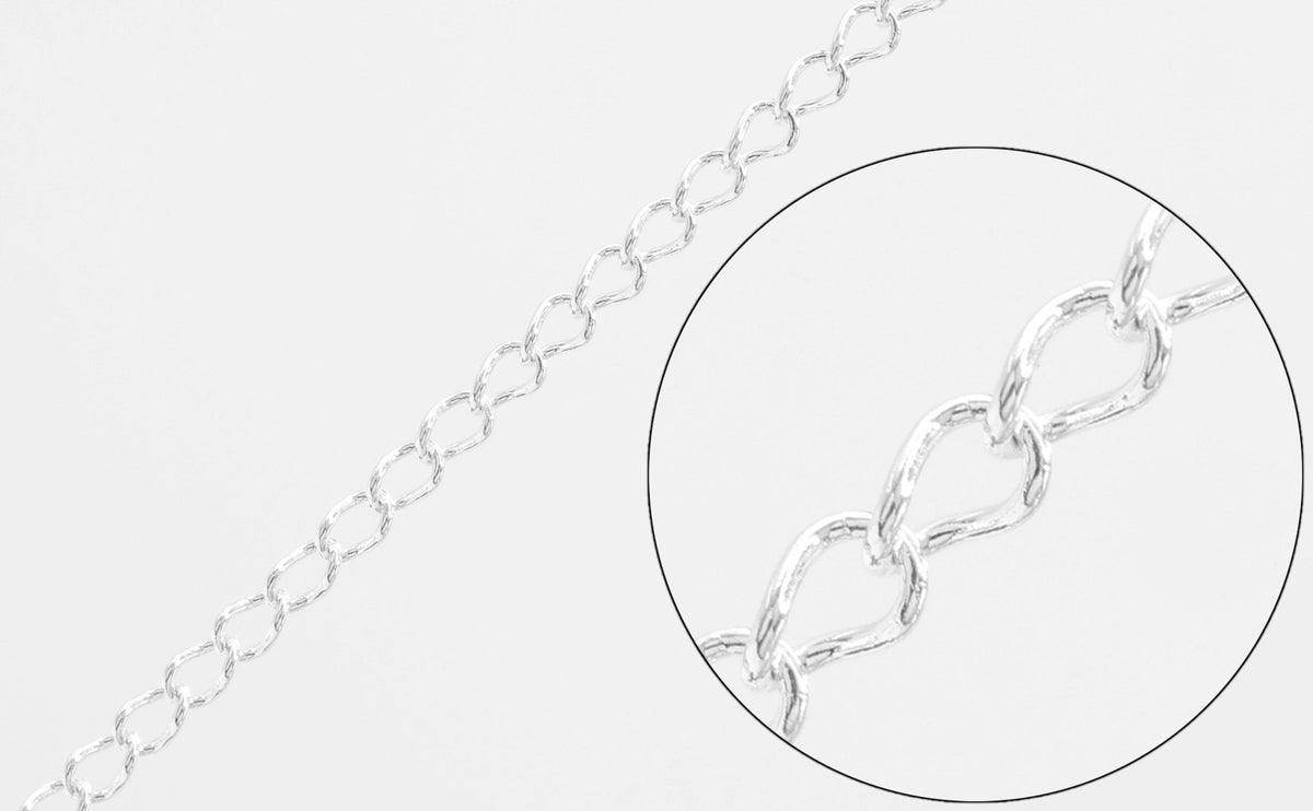 1.1mm Open Cable Chain, Argentium, Wholesale, Pay Per Foot, Permanent Jewelry Making Chain - HarperCrown