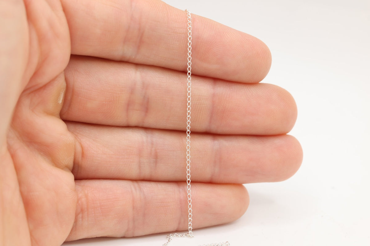 1.1mm Open Cable Chain, Argentium, Wholesale, Pay Per Foot, Permanent Jewelry Making Chain - HarperCrown