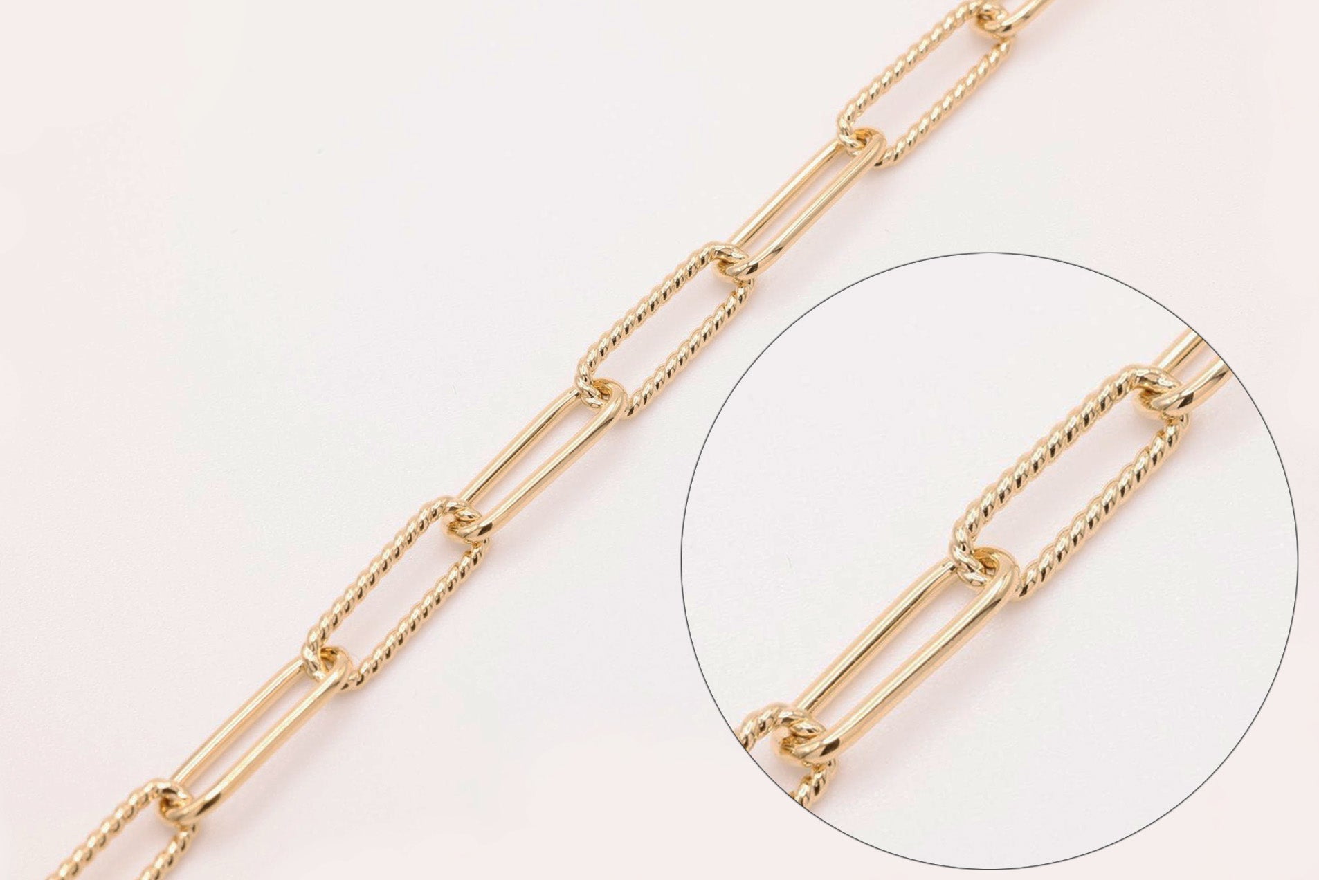 11mm x 4mm Amelia Elongated Hammered Cable Chain, 14K Gold Overlay Plated, Wholesale Jewelry Chain - HarperCrown
