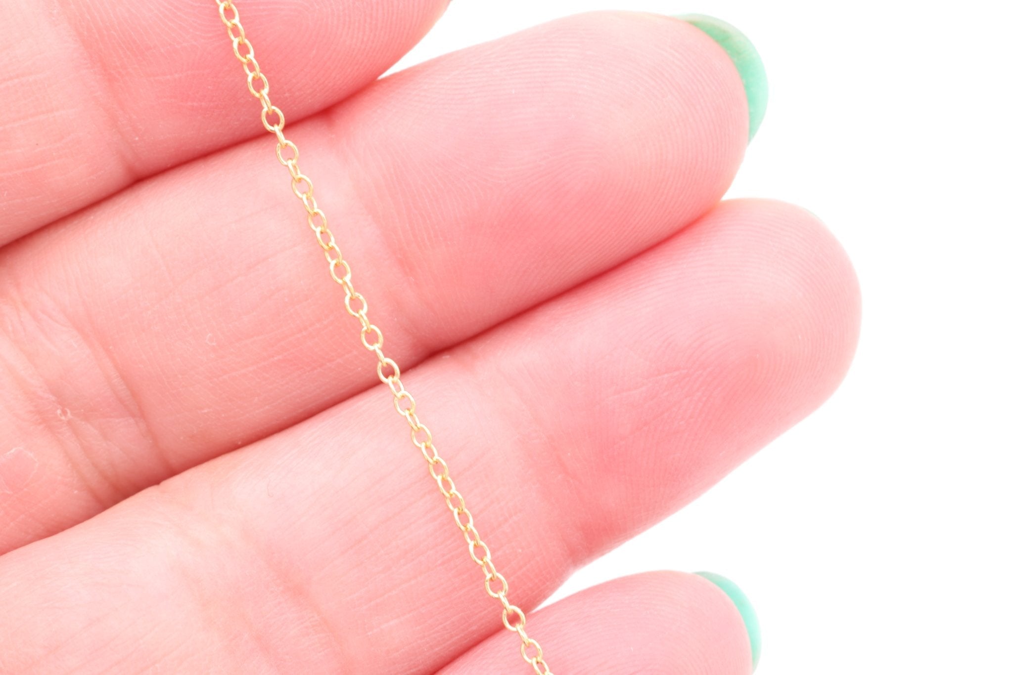 1.2mm Round Cable Chain, Gold - Filled or Sterling Silver, Bulk Pay Per Foot Uncut Spools For Jewelers - HarperCrown