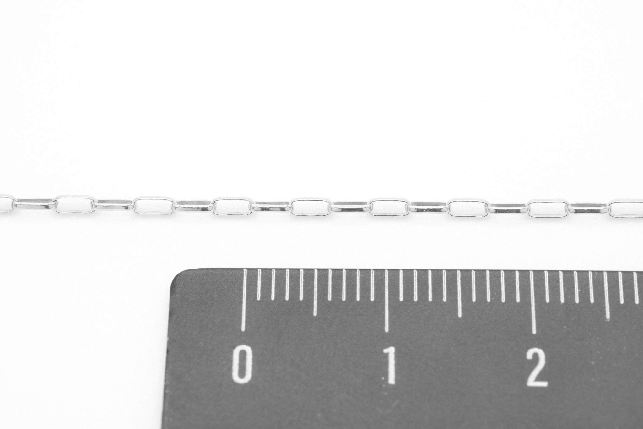 1.2mm x 3mm Elongated Rolo Chain, 925 Sterling Silver, Wholesale, Bulk Pay Per Foot Uncut Spools For Jewelers - HarperCrown