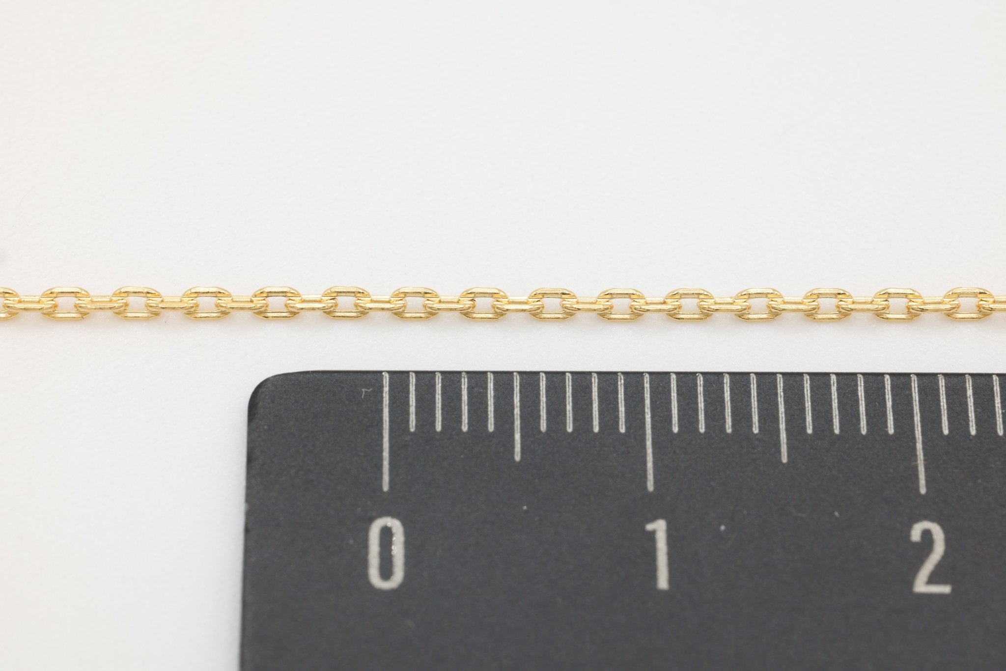 1.3mm Flat Oval Textured Cable Chain, 14/20 Gold-Filled, Wholesale, Pay Per Foot, Jewelry Making Chain - HarperCrown