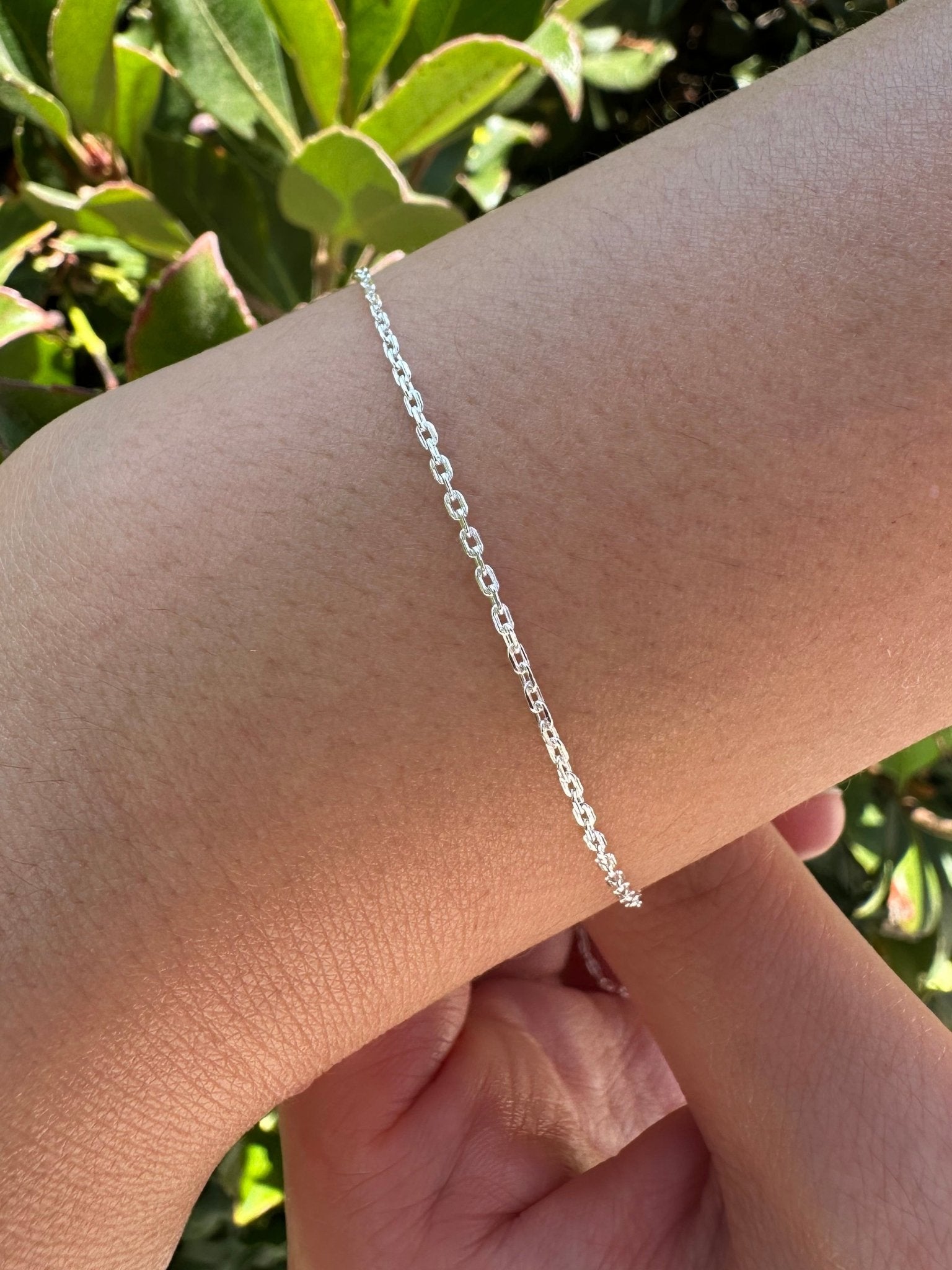 1.3mm Flat Oval Textured Cable Chain, 925 Sterling Silver, Wholesale, Pay Per Foot, Jewelry Making Chain - HarperCrown
