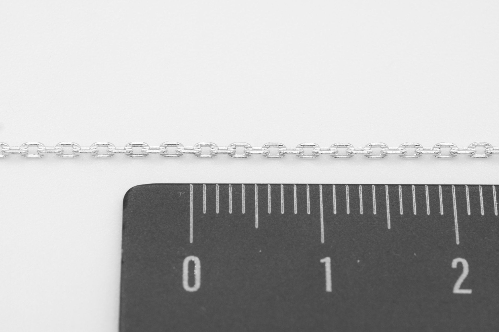 1.3mm Flat Oval Textured Cable Chain, 925 Sterling Silver, Wholesale, Pay Per Foot, Jewelry Making Chain - HarperCrown