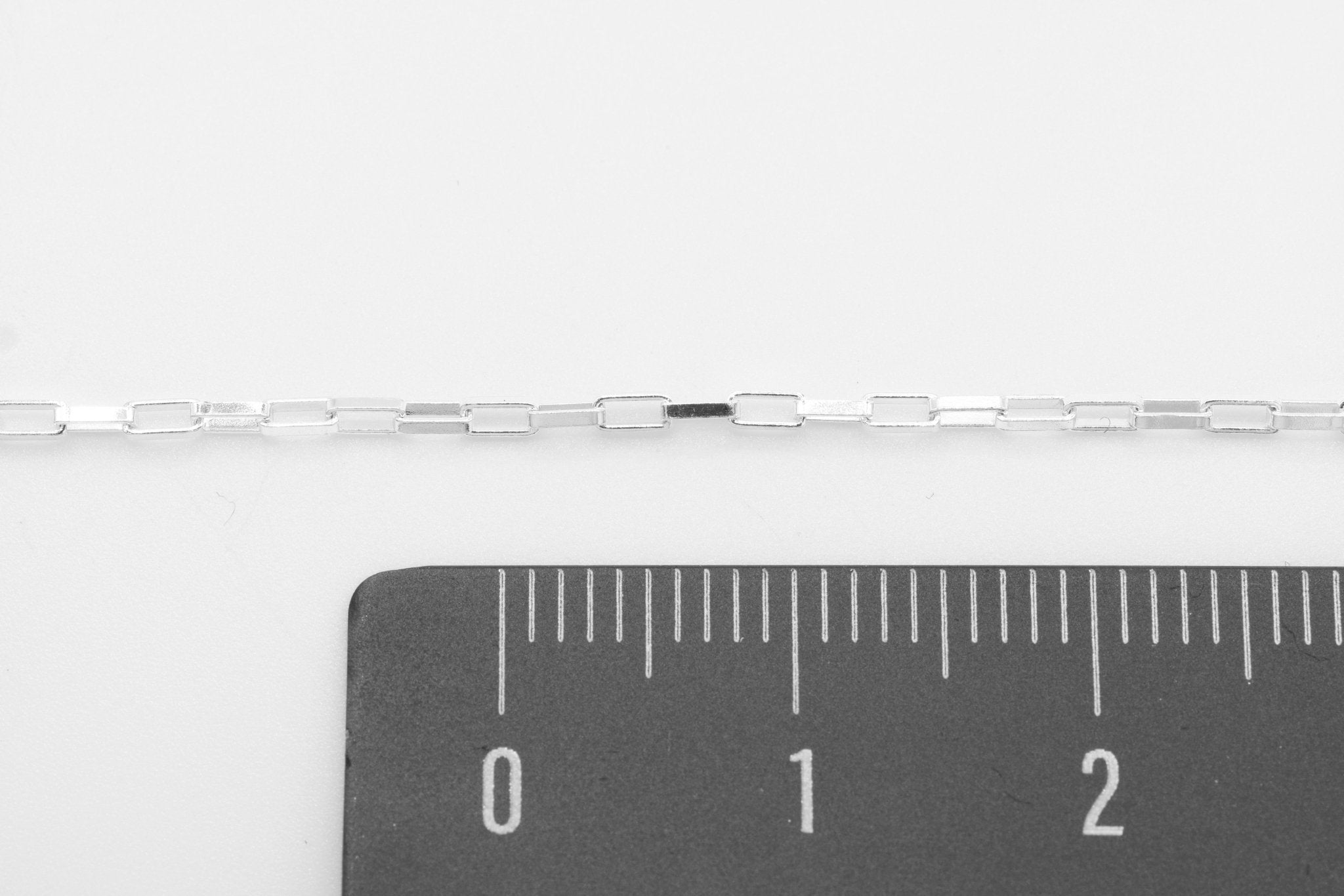1.3mm x 2.5mm Elongated Box Chain, 925 Sterling Silver, Wholesale, Bulk DIY Spool Pay Per Foot Jewelry Making Chain - HarperCrown