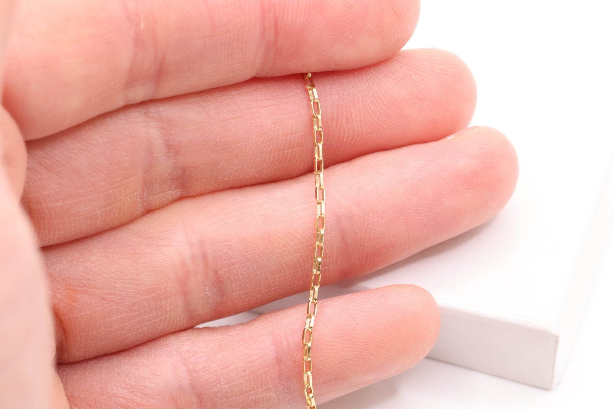 1.3mm x 2mm Box Necklace, 14/20 Gold - Filled, Wholesale, Finished and Ready to Wear - HarperCrown