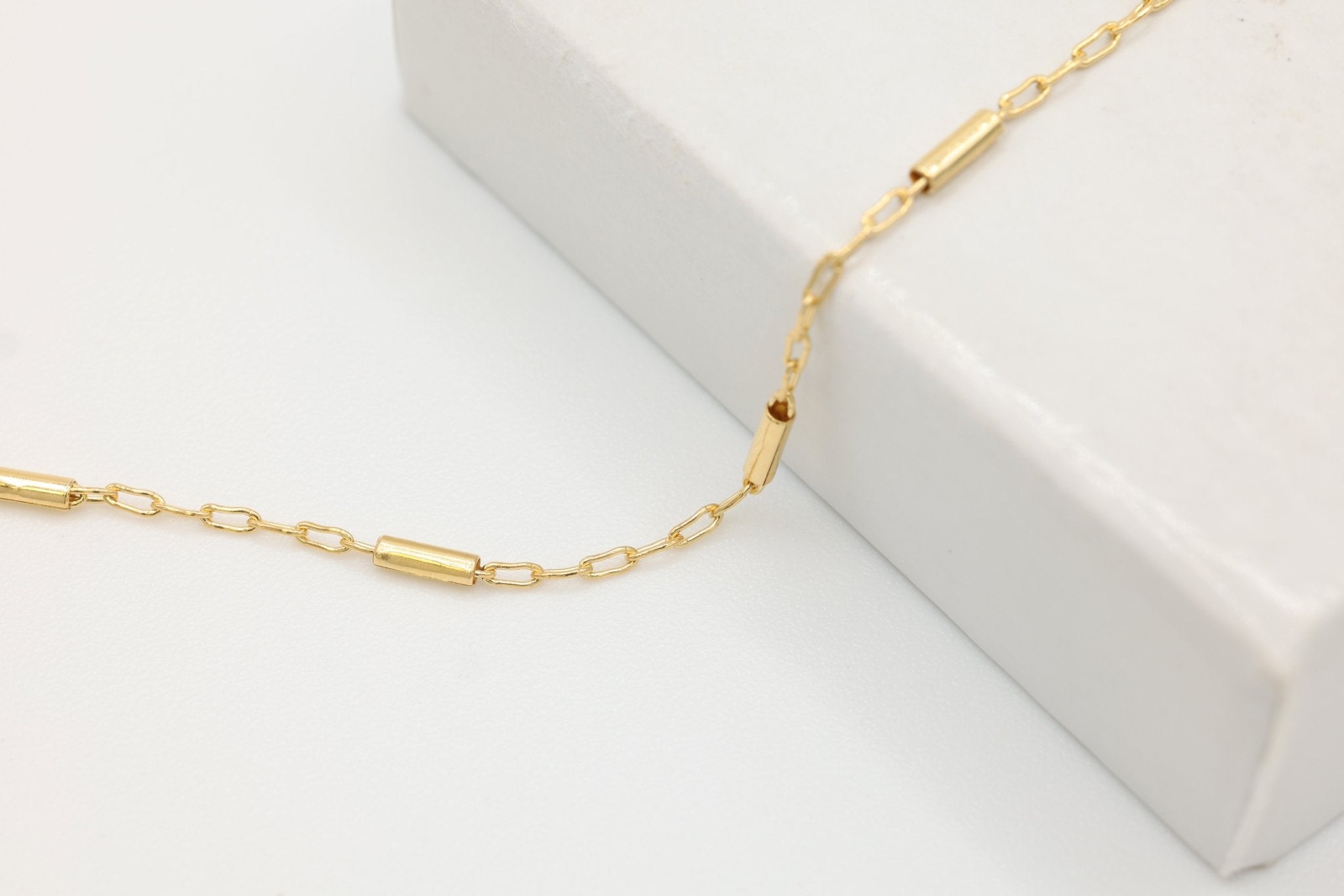 1.3mm x 4mm Bar Spaced Chain, 14/20 Gold - Filled, Wholesale, Pay Per Foot, Jewelry Making Chain - HarperCrown