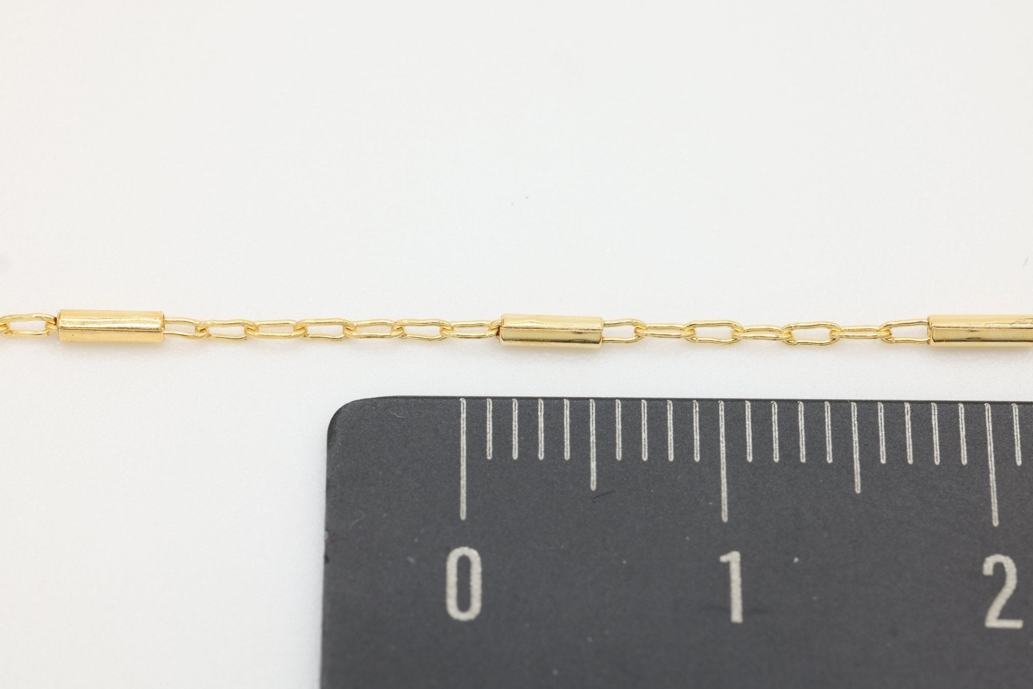 1.3mm x 4mm Bar Spaced Chain, 14/20 Gold - Filled, Wholesale, Pay Per Foot, Jewelry Making Chain - HarperCrown