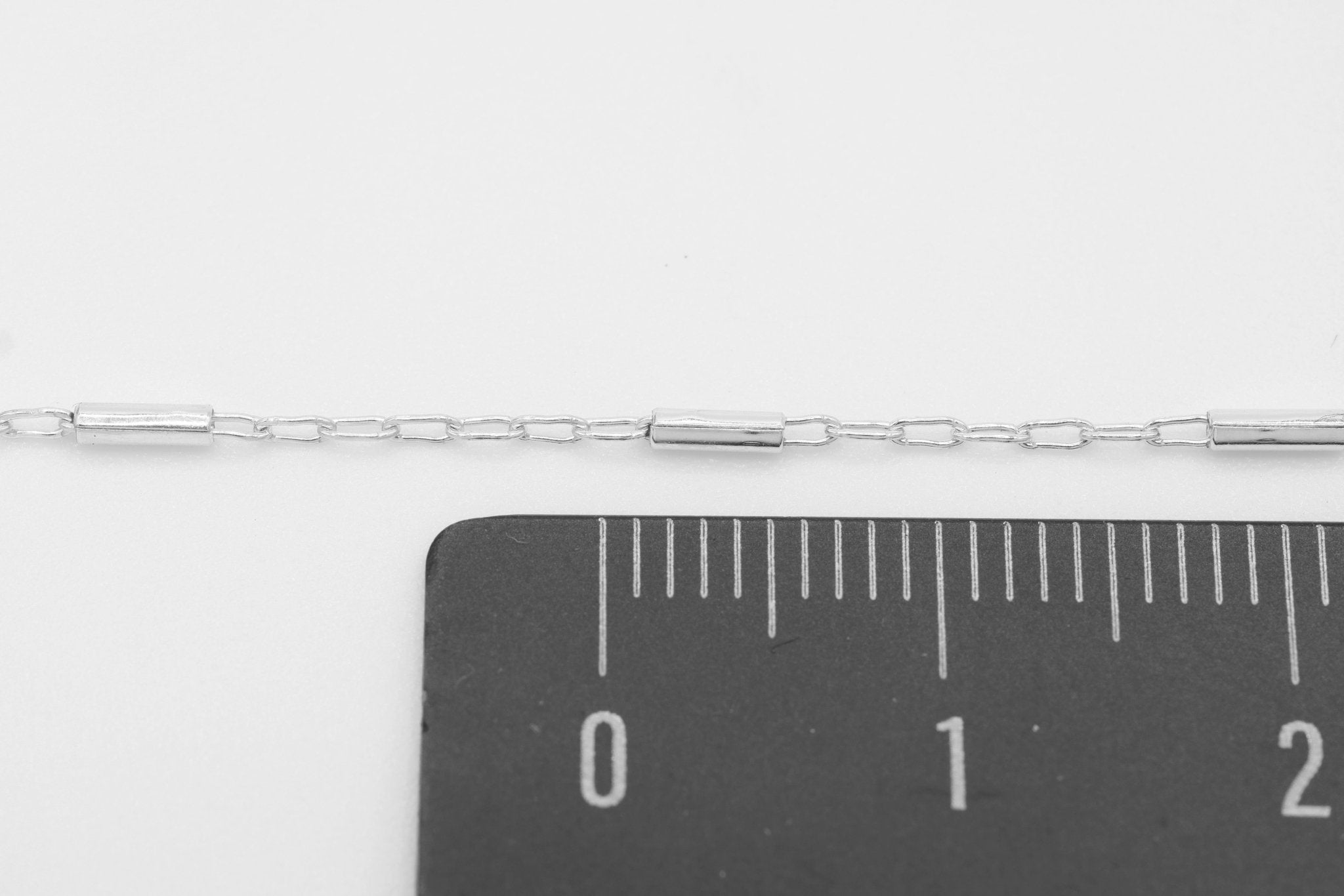 1.3mm x 4mm Bar Spaced Chain, 925 Sterling Silver, Wholesale, Pay Per Foot, Jewelry Making Chain - HarperCrown