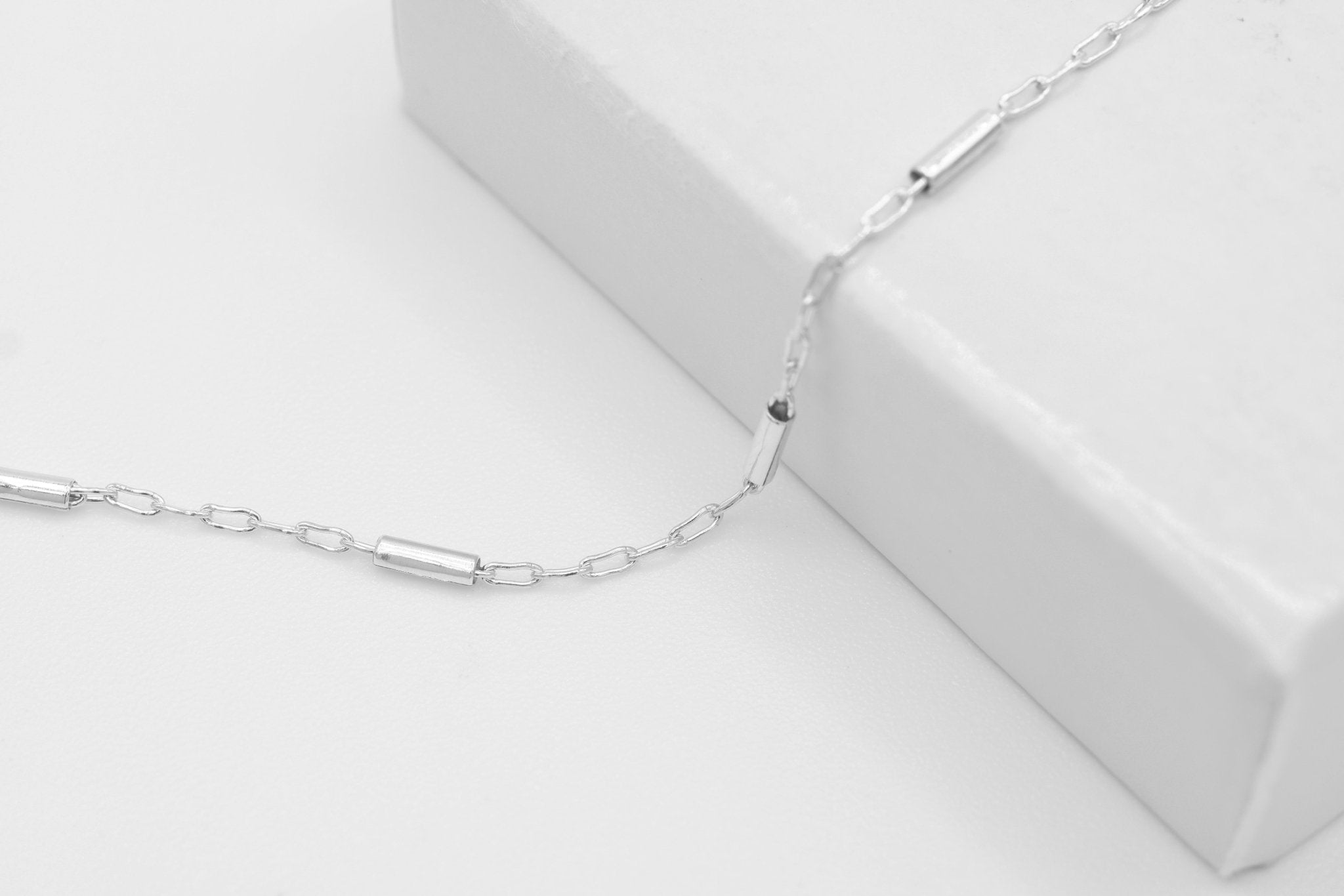 1.3mm x 4mm Bar Spaced Chain, 925 Sterling Silver, Wholesale, Pay Per Foot, Jewelry Making Chain - HarperCrown