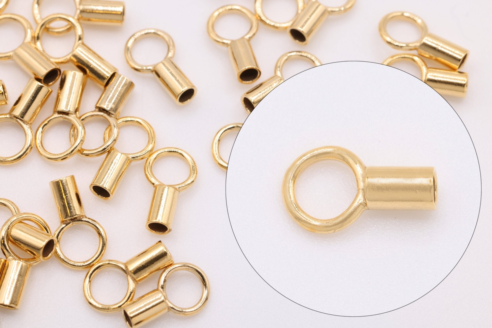 14/20 Gold - Filled Crimp Endcap, 1.4mm ID Ring, 2 Pieces - HarperCrown