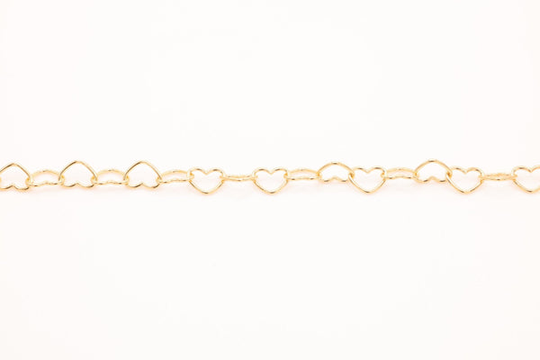 14K Gold-Filled 5.0 mm Heart Chain, Heart Cable Chain Wholesale Jewelry Making Heart Chain - HarperCrown
