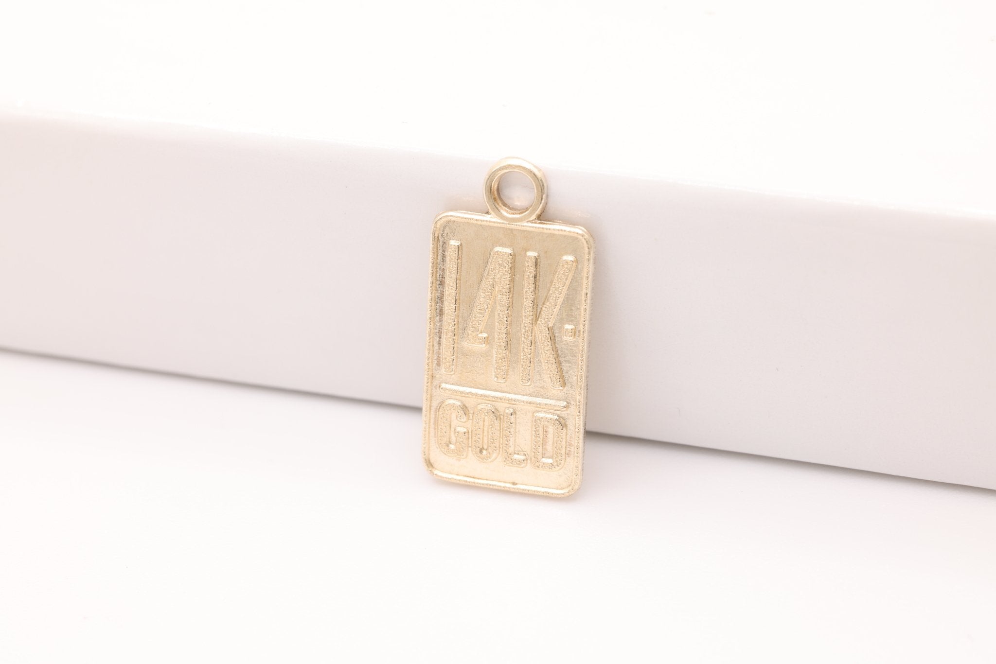 14K Gold - Filled Quality Tag, Stamped 14K Gold - Filled Authenticity Tag, Jewelry Making Charm - HarperCrown