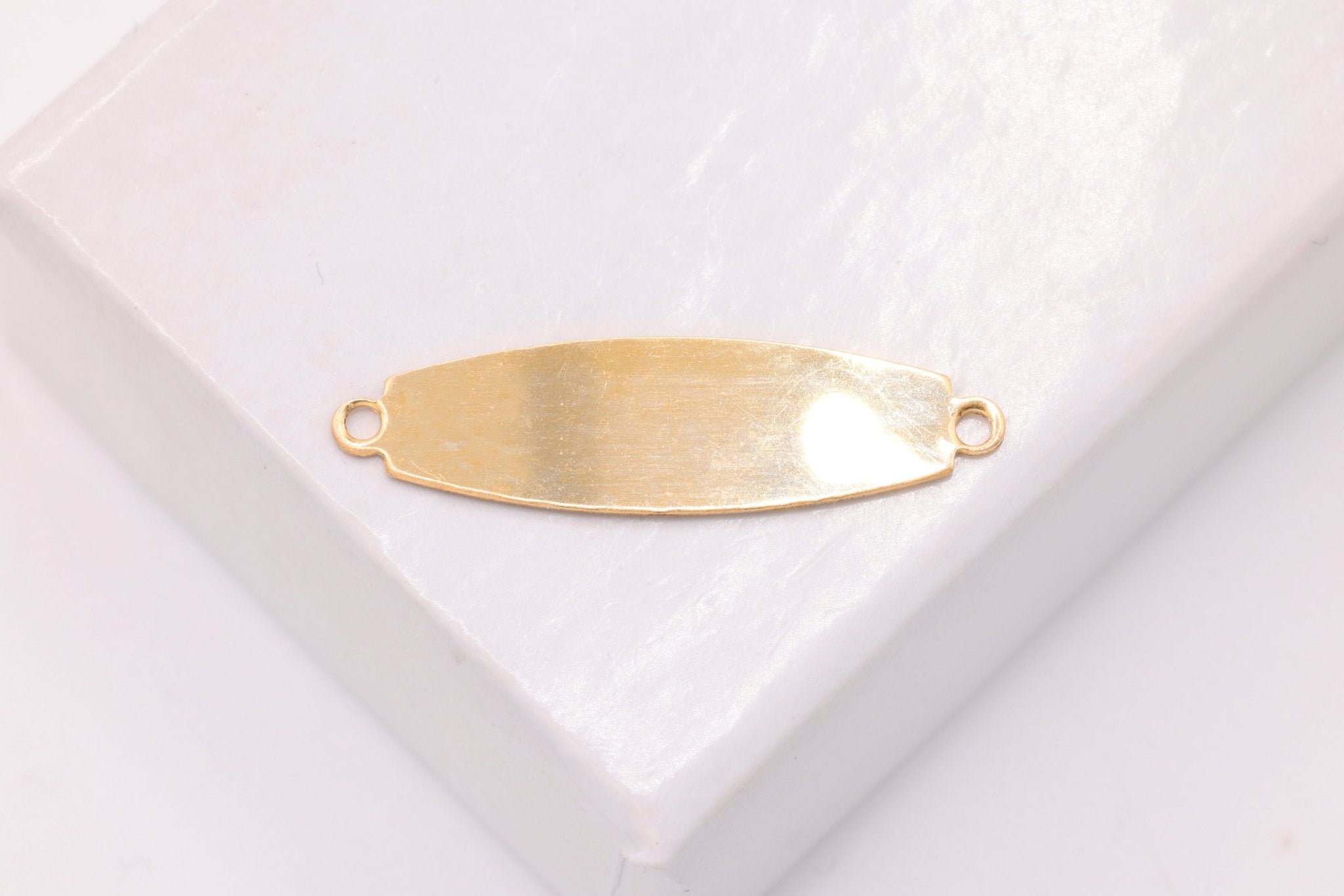 14kt Gold Filled Oval Stamping Blank with Two Holes, Gold Filled Stamping Blank, Oval Blank, Oval Connector, Gold Filled Name Plate - HarperCrown