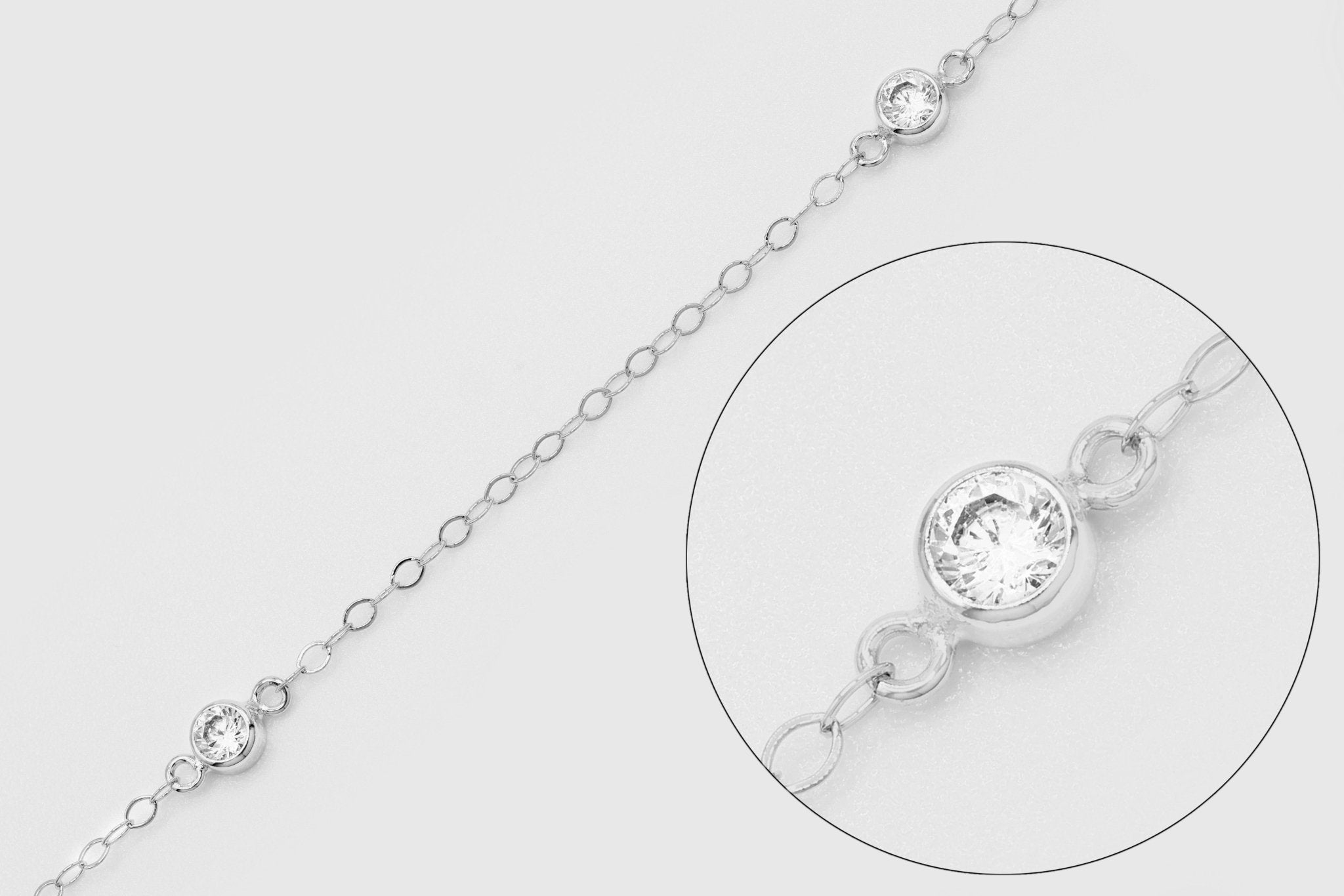 1.5mm CZ Cable Chain, 925 Sterling Silver, Wholesale, Pay Per Foot - HarperCrown