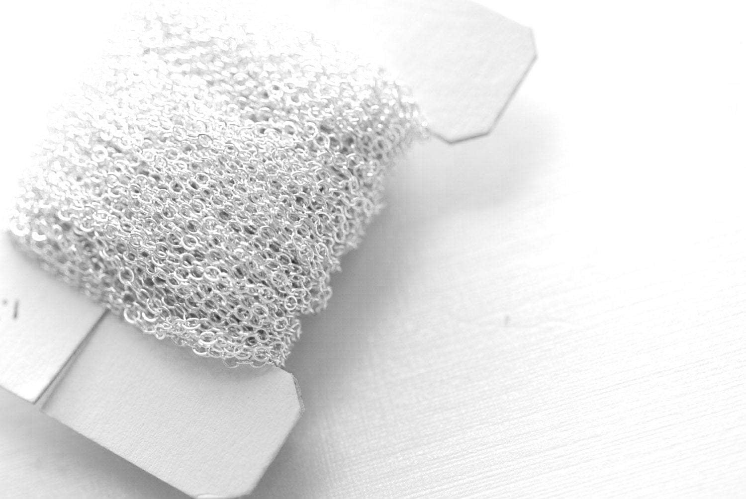 1.5mm Flat Cable Chain, 925 Sterling Silver, Wholesale, Bulk Pay Per Foot Spools - HarperCrown