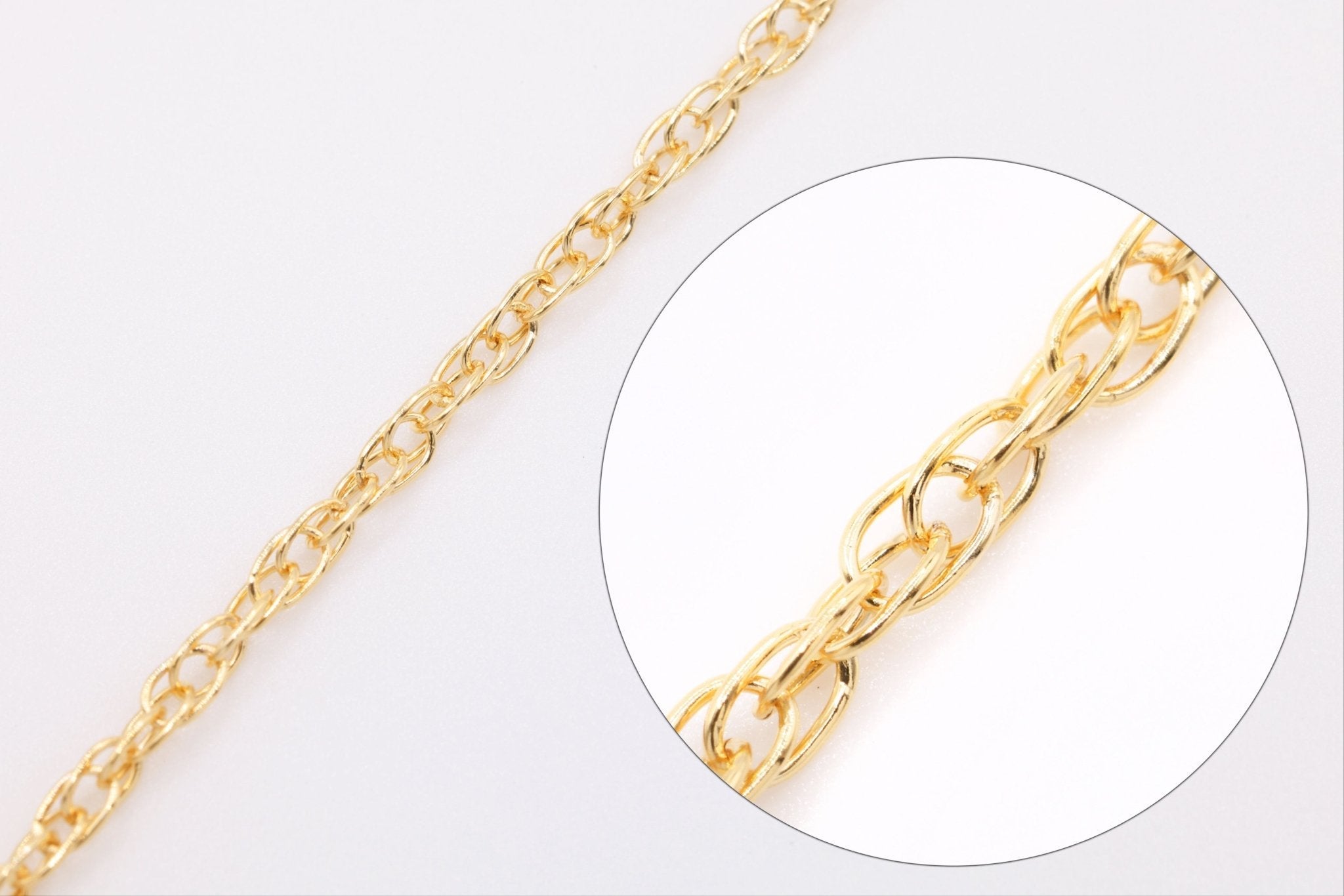 1.5mm Rope Chain, 14K Solid Gold, Bulk Pay Per Inch Uncut Spools For J
