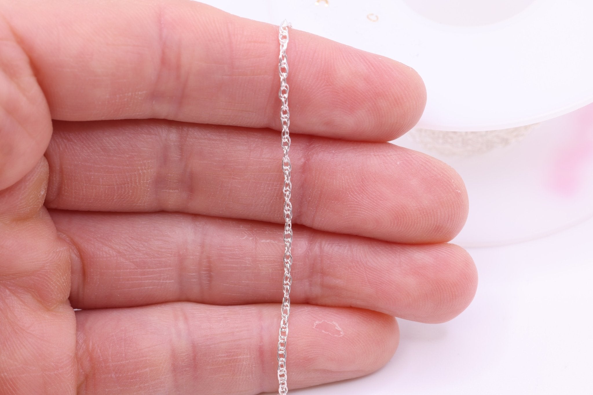 1.5mm Rope Chain, 925 Sterling Silver, Wholesale, Pay Per Foot, Bulk Uncut Spools For Jewelers - HarperCrown