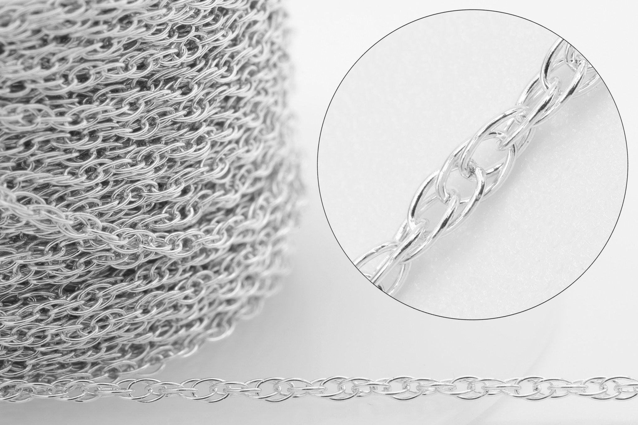 1.5mm Rope Chain, 925 Sterling Silver, Wholesale, Pay Per Foot, Bulk Uncut Spools For Jewelers - HarperCrown