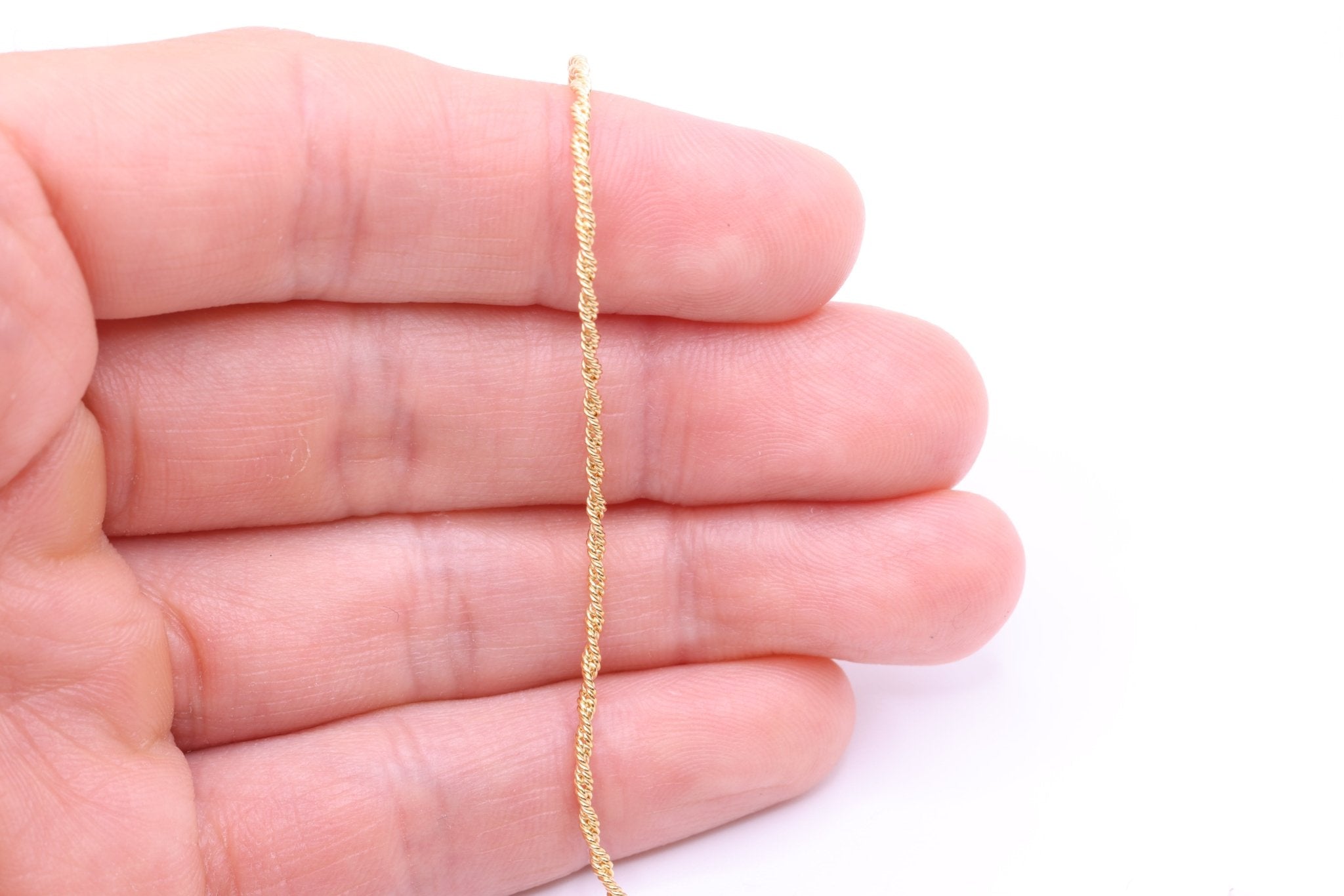 1.7mm Twisted Rope Chain, 14/20 Gold - Filled, Wholesale, Pay Per Foot, Jewelry Making Chain - HarperCrown