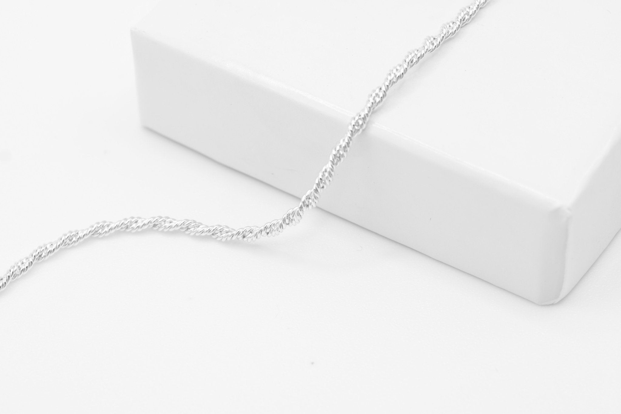 1.7mm Twisted Rope Chain, 925 Sterling Silver, Wholesale, Pay Per Foot, Jewelry Making Chain - HarperCrown