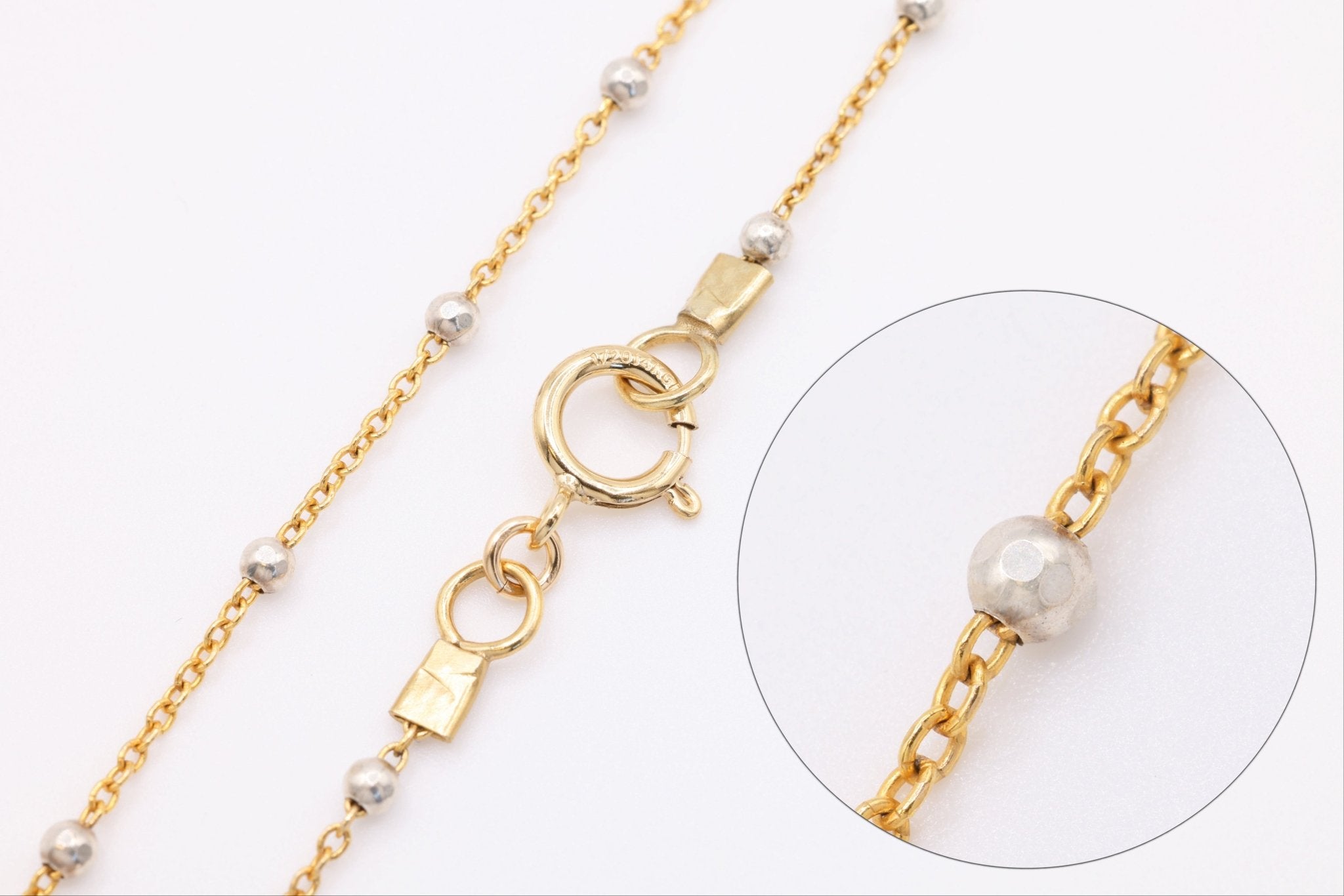 1.8mm Finished Satellite Chain Necklace, Gold - Filled or Sterling Silver, Dew Drop Beaded Necklace - HarperCrown