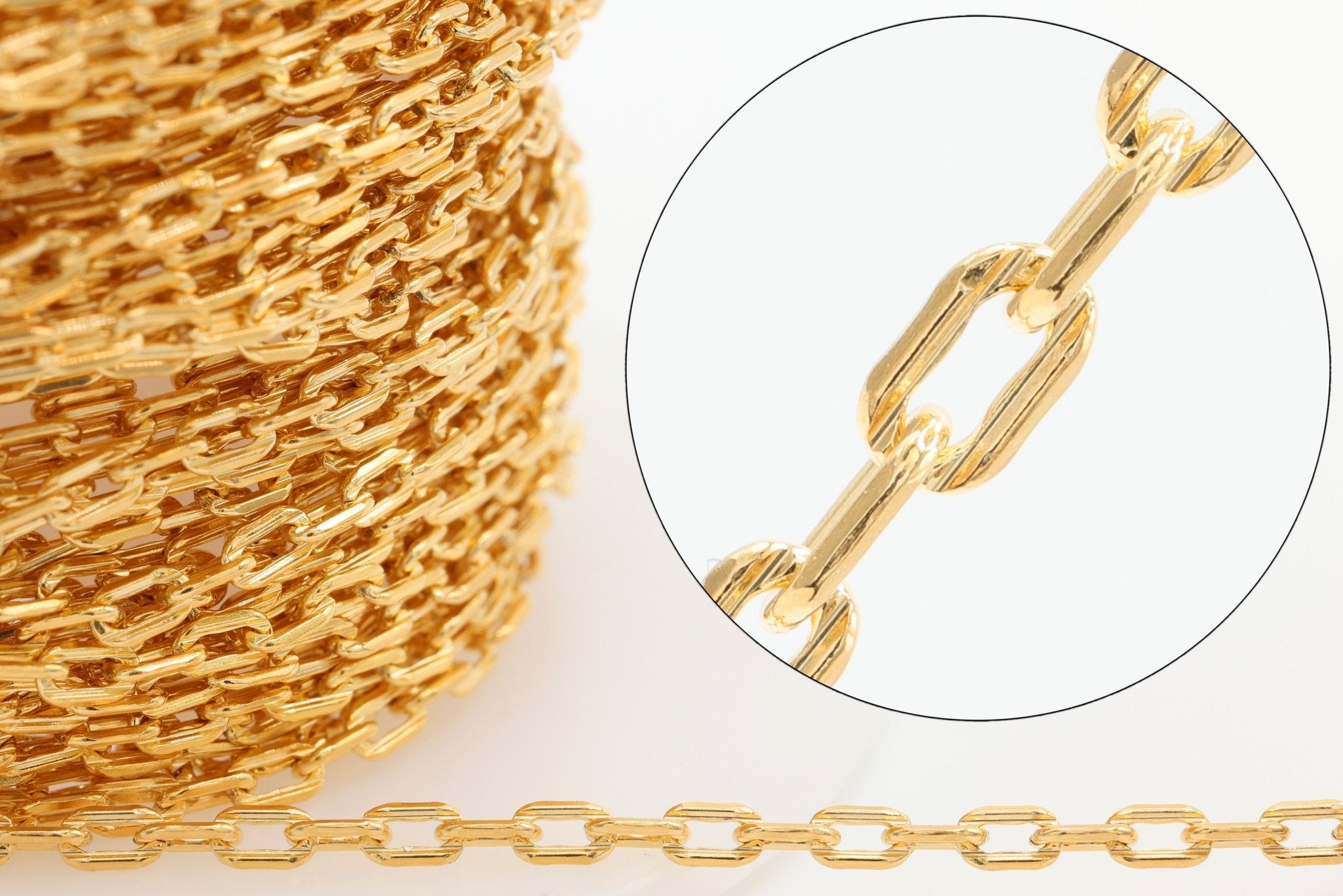1.8mm Flat Oval Textured Cable Chain, 14/20 Gold-Filled, Wholesale, Pay Per Foot, Jewelry Making Chain - HarperCrown